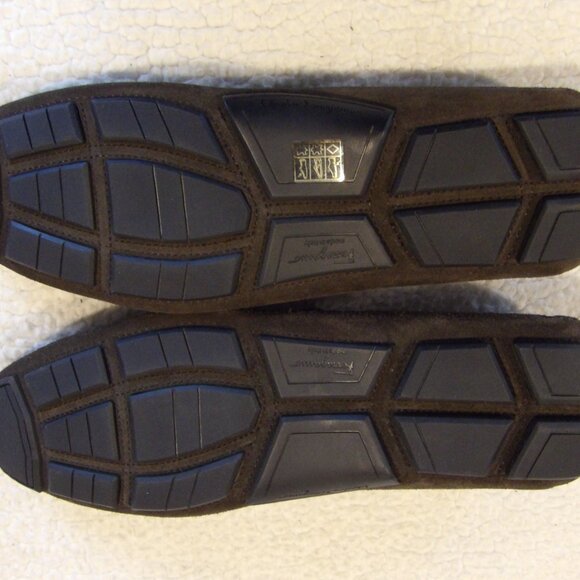 NEW IN BOX FERRAGAMO GRANDPRIX Brown Leather (Suede) Men\'s Drivers Size 11 EE